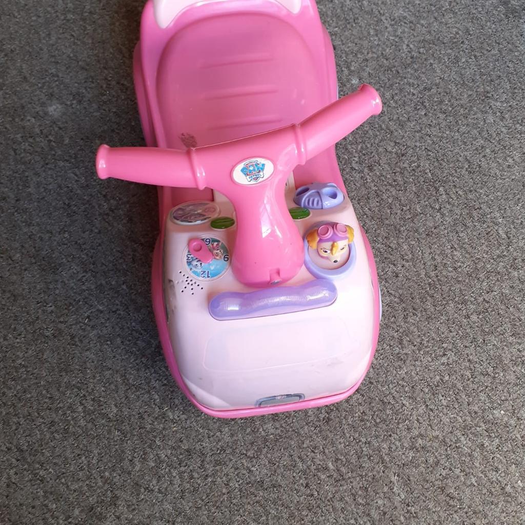 Kids paw patrol scooter sit and ride very clean for 12 months to 5 years.

Open to Offers