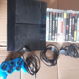 PS3 with 16 games 1 controller 500 gb harddrive 1 hdmi cable 1 power cable in good working order