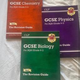 have for sale GCSE revision guides grade 9-1 for separate sciences. There is 1 guide for GCSE Biology, GCSE chemistry and GCSE Physics. Used but in immaculate condition. RRP £5.95 each total £17.85. Open to offers