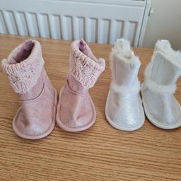 Baby 3 to 6 month boots from primark. 
silver ones are brand new never worn. 
pink have been used lightly

collection or post