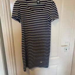 white diamond dress with 2 colors stripes white and blue, size xl