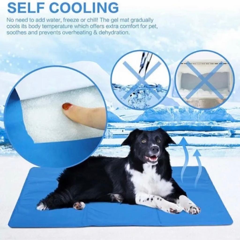 Brand new cooling mat purchased for medium size spaniel size says XXL size as above don’t know how big they are supposed to be but I wouldn’t say it looks like a XXL my dog won’t lay on it he’s not good with change 😂