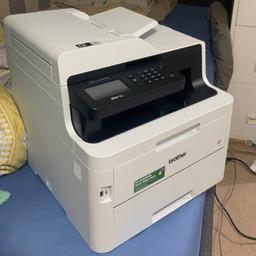 Like new. No scratches. Colour laser printer with fax. suspiciously, does not turn on. No physical damage but something fault.