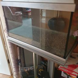 60 Ltr fish tank. No cracks or damages. I will include the matching stand which I had to buy separately. Gravel not include, buy may sell if buyer requires.