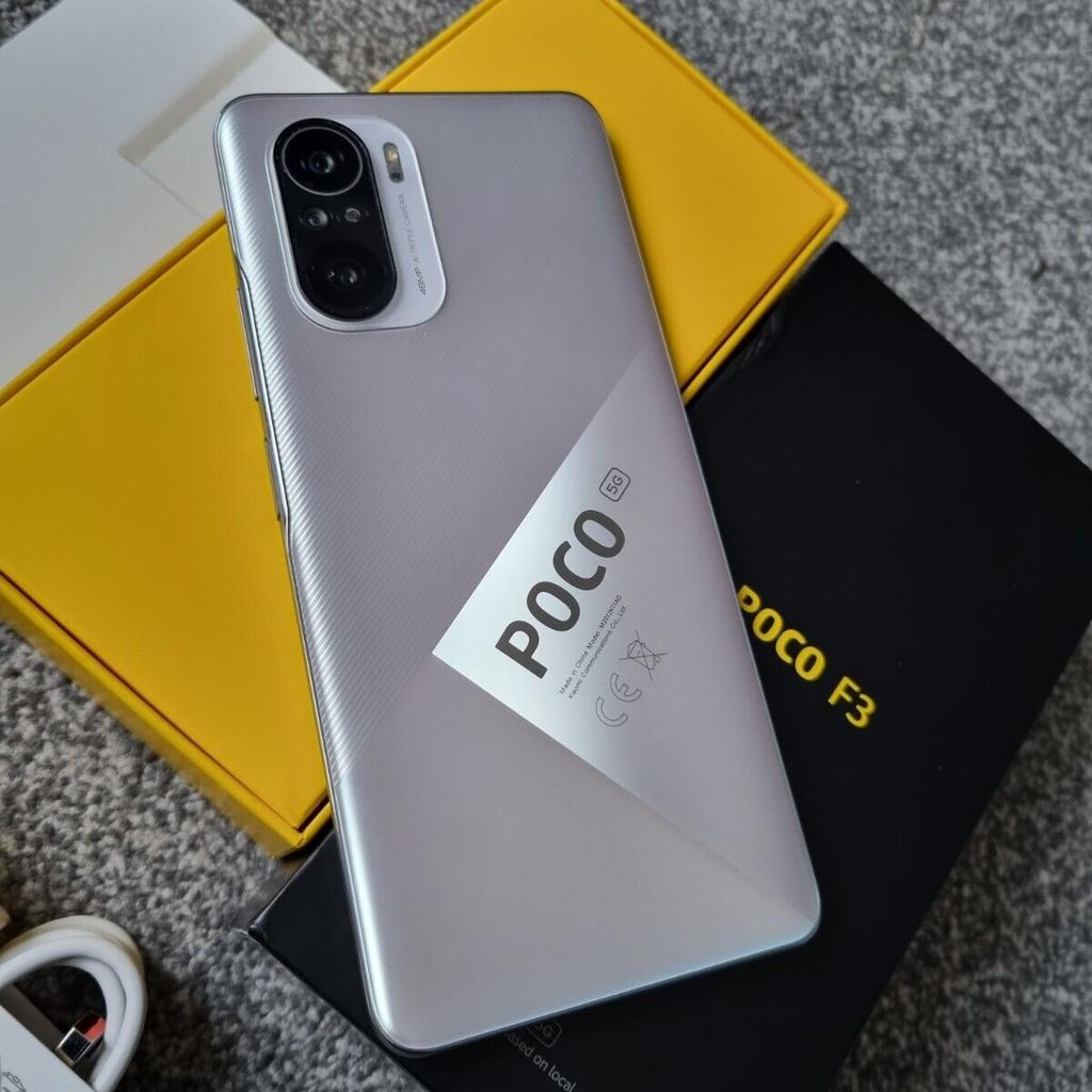 Xiaomi Poco F3 5G 6GB 128GB White Unlocked Dual SIM Boxed + Case, Under Warranty * Collect Leeds LS17

Spec obtained online:
Storage & RAM
6GB+128GB,
LPDDR5 RAM + UFS 3.1 storage
Dimensions
Height: 163.7mm
Width: 76.4mm
Thickness: 7.8mm
Weight: 196g

Bargain at £135 No Offers
Can be posted for extra, no personal deliveries

Additional case listed for £3