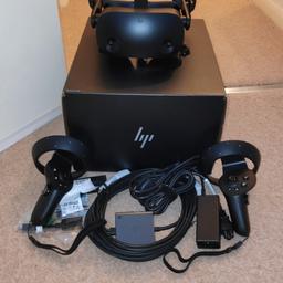 What's in the box

1 x HP Reverb G2 V1 VR Headset

1 x 6M DisplayPort 1.3 port Headset Cable (upgraded to 2nd gen breakout box)

USB 3.0 Type-C port

USB Type-C with power delivery or included power adapter

2 x Motion Controllers

1 x DP to mini DP adapter

1 x Power cable

1 x Instruction Manual

Usb-c adapter

Revision A V1 | Dedicated head mounted display |13 yrs+ recommended | Black | 114° FOV | LCD | 2160 x 2160 per eye with controllers | UK cable included | 64 mm +/- 4 mm by hardware slider

Opened box to take photo's. HP break out box cable upgraded to 2nd gen (reverb g2 v2). Never been used. Unwanted gift. Paid £640 from systemactive.co.uk. I'm open to sensible offers or trades. Collection only not international sorry.