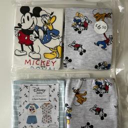 Brand new in packaging 
3-6 month Disney shorts pyjama sets 
2 pack