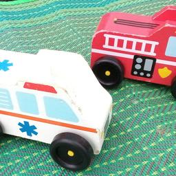 Melissa & Doug Emergency Vehicles.
Race to the rescue with these wooden emergency vehicles!

Sturdy wooden construction and moving parts on each vehicle means the ambulance and fire engine will stand up to endless of hours of constructive play. 

Local pick up ideal but can send via EVRI parcelshop, but let know in advance as need to package it securely as just restarted selling here. If interested in other items, the postage will lessen as sent together.

Appreciate you taking the time to visit and reading this far. Stay luck as always good to give out positive vibes.