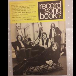 Record Song Book Mag.
The Beatles Front Cover.
Lots of different songs.
Some foxing due to age.
Small tape repair top of last page.
Staples ok see photo.
Overall condition good.
Collect from Croydon CR0 South London or can be posted Royal Mail UK only.