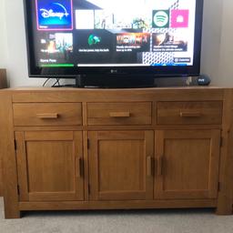 Solid heavy oak furniture. Was bedroom furniture and then used in front room as went well. May sell separately too so make an offer.