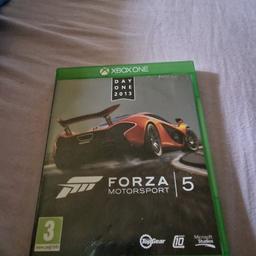Forza 5 motorsports 
Day one 2013 edition 

Xbox one game

All clean fully working 

£10 pounds cash no offers