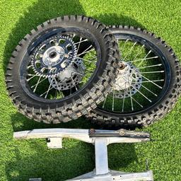 KX85 sw swingarm, front and rear wheels with new Dunlop tyres & tubes fitted never been ridden.

Apico stand and folding ramp also available