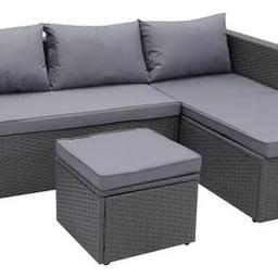 Argos grey rattan online corner sofa