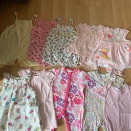 A lovely baby bundle, 0-3months.
x 3 rompers with poppet fastening, (one from Next, Gap, Primark).
x2 body suits, dress style, one brand new from Gap, the other Disney Baby.
x2 dresses (one from M&S, the other George).
x1 - 3/4 sleepsuit with poppet fastening (from Bluezoo)
x1 - 3/4 sleepsuit with matching body suit (from Laura Ashley).

In good clean condition.
Please check out my other items.