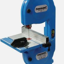 Versatile and powerful bandsaw with 350W induction motor. Max cutting depth 80mm. Max cutting width 190mm. Table size 300 x 300mm. Table tilts to 45°. Supplied with 6tpi blade and converter plug. Also a spare blade 
Collection only