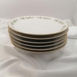Spectacular Set of Six German Franconia K&A Krautheim Brothers Saucers


This Set is Made in Selb Bavaria which is known for it's China & Porcelain Productions


Each in Fine Order and Showing Beautiful Green/White Floral Imagery with a Gold Gilded Edge made with Metallic Foil (please see exact condition in various detailed pictures).


Six German 1960's Franconia Krautheim ~ Vintage K&A Selb Bavaria China Saucers


Light reflection is picked up in my detailed pictures, just to clear this up there are no cracks on these fabulous pieces.


Approx Dimensions
Individual Sizes
Height: 0.1cm
Diameter: 17cm
Depth: 1.5cm
Combined Weight: 1072g



Fine China & Bone China are durable, lightweight and elegant material that is most commonly used for the creation of tableware and teaware such as plates, bowls, mugs and teacups. Bone china is made from china clay, china stone and bone ash is added aslo for the latter (made from animal bones).
