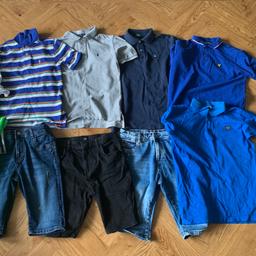 Summer bundle 

•Ralph Lauren striped Tshirt age 8 
Blue/white/green/orange £10

•Paul and shark blue Tshirt age 12 £10

•Lyle and Scott age 12/13 blue £10

•Ralph lauren m age 10-12 grey £10

•brand new Benetton navy Tshirt 150cm boys xl can still see tag wire £5

Shorts 

•river island black skinny age 11-12 152cm £5

•denim age 12-13 158cm dark blue £5

•denim age 12-13 158cm light blue £5

Smoke and pet free home 

Loads to list See less