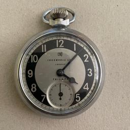 Good example of an ingersoll pocket watch,running well and keeping reasonable time could either need regulating or could do with a service,lens approximately 40.8 mm