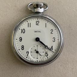 Good example of a Smiths pocket watch,running well and keeping reasonable time could need either regulating or a service,lens approximately 40.8 mm,probably could do with a service