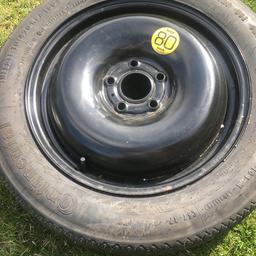 Brand new unused space saver wheel. 135/90/R17. Continental tyre. Just a bit dirty as been in boot for years