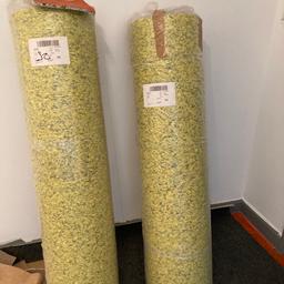 2 brand new rolls of 10mm thick underlay, high quality and durable product.
Suitable for under carpets and living room rugs.

Per roll 11m x 1.37m = 15.07sqm
2 rolls will cover 30sqm
Thickness 10mm

Top side red colour,
Other side yellowish