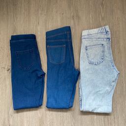 Light ones size 12-13 years new £4
Dark blue size 11-12 years £3 each
Can post at buyers cost 
I have more girls jeans for sale please take a look at my other listings