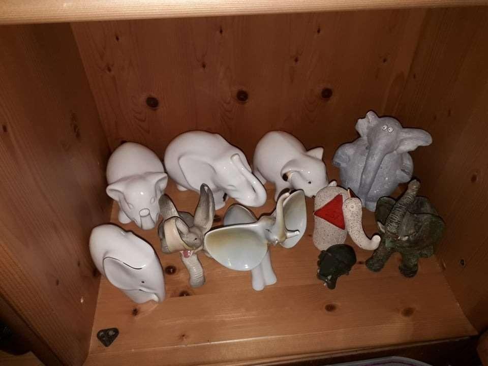 Feng Shui Elefantenfigur Aus Harz - Glücksbringer Für Zuhause Im Blau-weißen Porzellan-Design