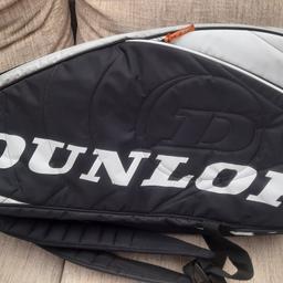 Dunlop 6 racket bag.
Absolutely brand new, unused.
Outside pocket and inside pocket.
Silver and black inside.
Can deliver if local to Redditch town centre.