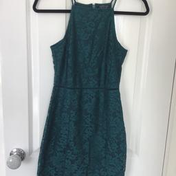 Bottle green lace dress with back fastening from TopShop. Size 6
Very good condition.
Cost £40 to purchase and has only been worn a couple of times.