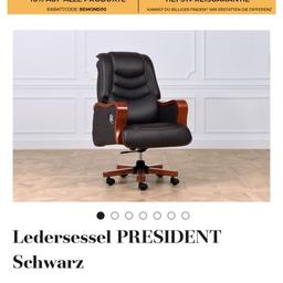 Bürostuhl President aus natürlichem Leder, schwarz 