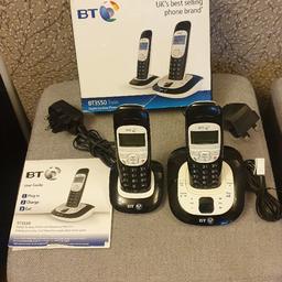 BT twin set phones with built in answering machine and with instructions boxed. collection from selly oak B29.