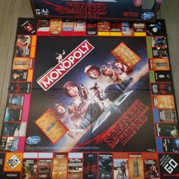 Great family board game, play for hours :)

Stranger things monopoly

Great condition 

One statue missing as shown on photo

All money 

All houses & hotels 

Two dice