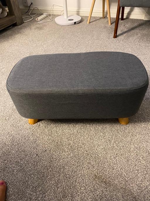 Buy & Sell Kent Swale - Photos for Foot Stool - Grey with wood feet