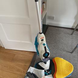 Versatile steam cleaning mop with various accessories. Can be used on carpets and also on sealed hard floors as well as windows, brilliant to clean tiles in the bathroom. It is in pristine condition used very few times and no longer needed as I have moved and got unsealed wooden floors.
Collection only from SW4 0QA