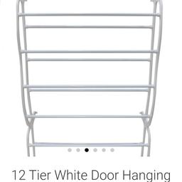 12 tier metal white door hanging shoe organiser holds 72 brand new with instructions fully boxed