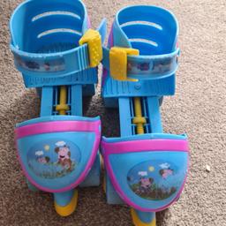 In used condition peppa pig rollerskates adjustable. Still plenty to use for a child who just start to learn.