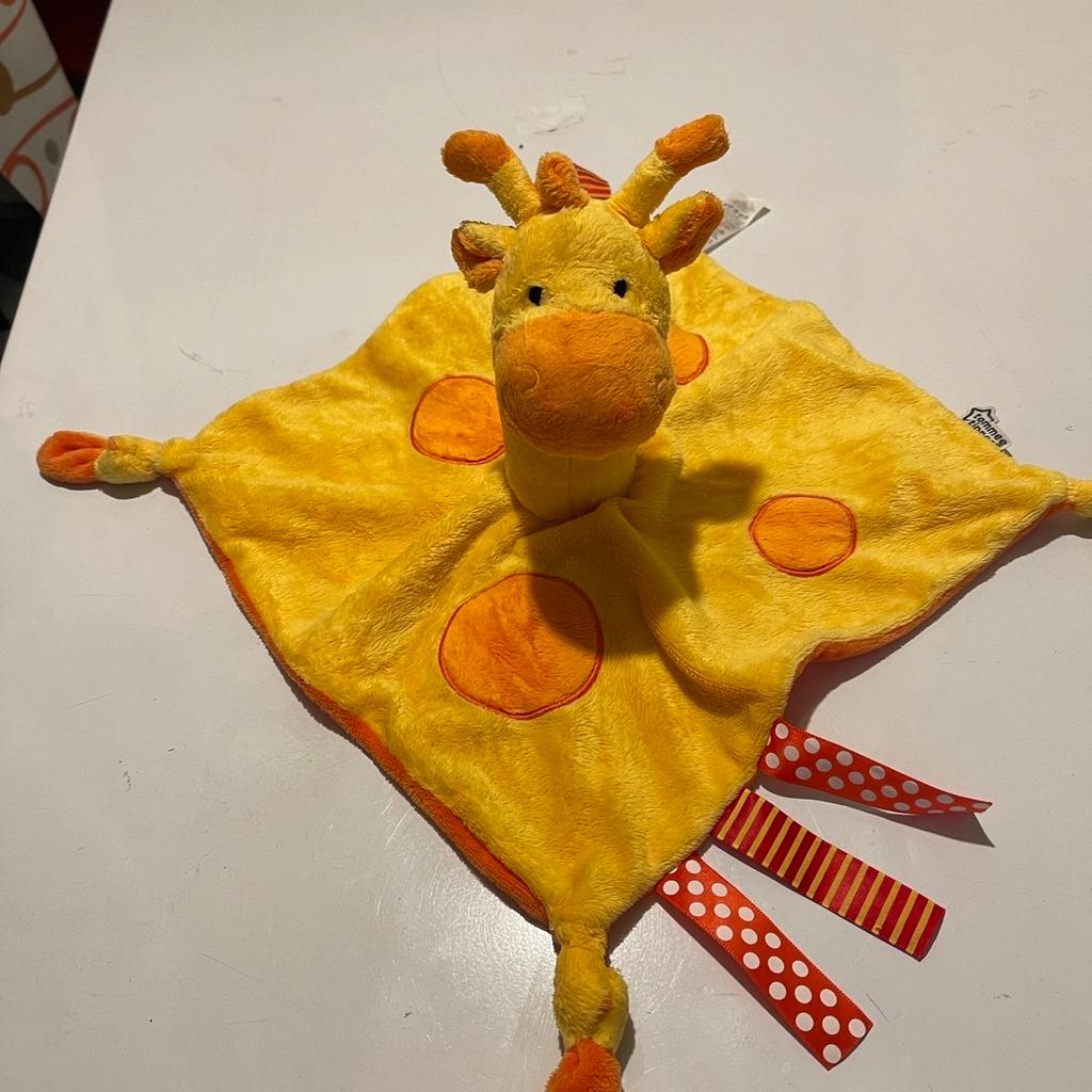 Large tommee tippy orange Girafe baby comforter