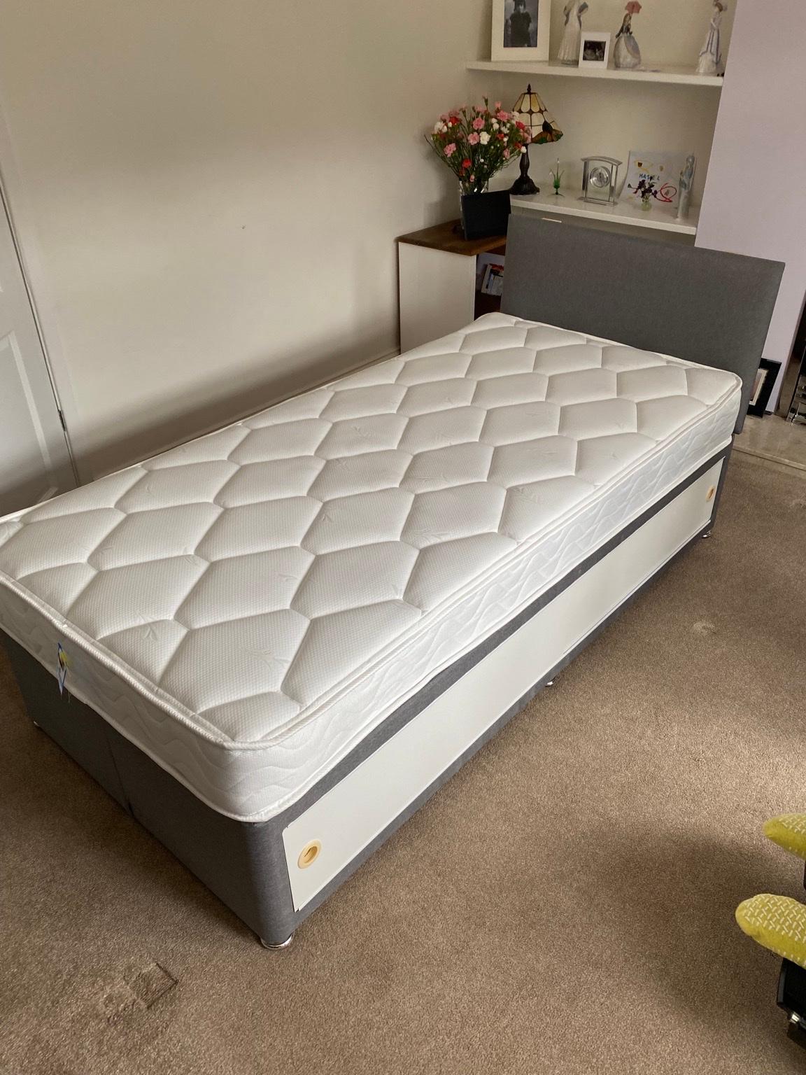 Single divan bed with headboard & mattress in B78 Warwickshire for £100.00 for sale Shpock