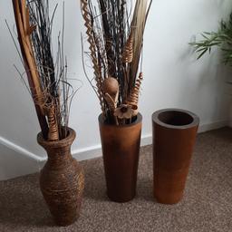 chunky wooden vases including wood flower decor