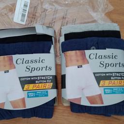 mens boxers classic sports cotton with stretch button fly 5 pairs men's small waist 30-32/ 76-81cm colours .black,gray,blue ..1
is missing collection only £7 open to offers
