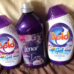 2 bold gel 28 washes in each one exotic bloom
1 Lenor 50 washes exotic bloom

10.00 for all 3