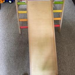 The original Sundust and Rainbows Pikler triangle with double sided ramp. In very good condition, only couple of minor scratches, from smoke and pet free home. Costs £500 new. Collection only Haswell, DH6 2
