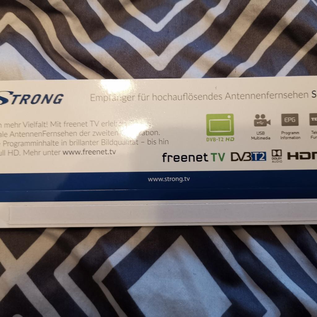 DVB-T2 Receiver der Marke Strong Typ SRT 8541, Vollfunktionsfähig, Freenet, HDMI, USB, Euro Scart,Ethernet, und viele andere Anschluss Möglichkeiten, Fernbedienung, HDMI Kabel,Rechnung vorhanden.