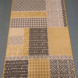**MORROCAN-STYLE RUG
**MUSTARD,GREY & CREAM COLOUR
**APPROX 5FT X 2.5FT
**VERY GOOD CONDITION
**COLLECTION ONLY