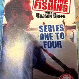 I’m selling these good condition extreme fishing with robson green there’s a little hole in the box but everything is ok never watched so if you are interested in fishing there is 11 disc in the Boxset and 4 series so if interested in them please let me know and it’s pick up only