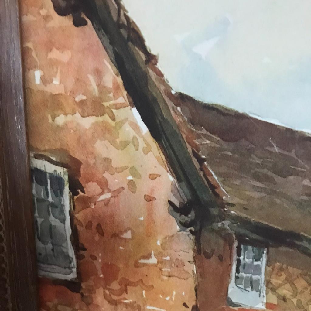 THIS IS FOR A PRINT APPROX 50 YEARS OLD

COMES WITH ORIGINAL FRAME FROM R. SCUPHAM AND SONS LTD. THIS IS A REALLY PRETTY WATERCOLOUR OF ENGLISH VILLAGE (COTTAGE)

PLEASE SEE PHOTO