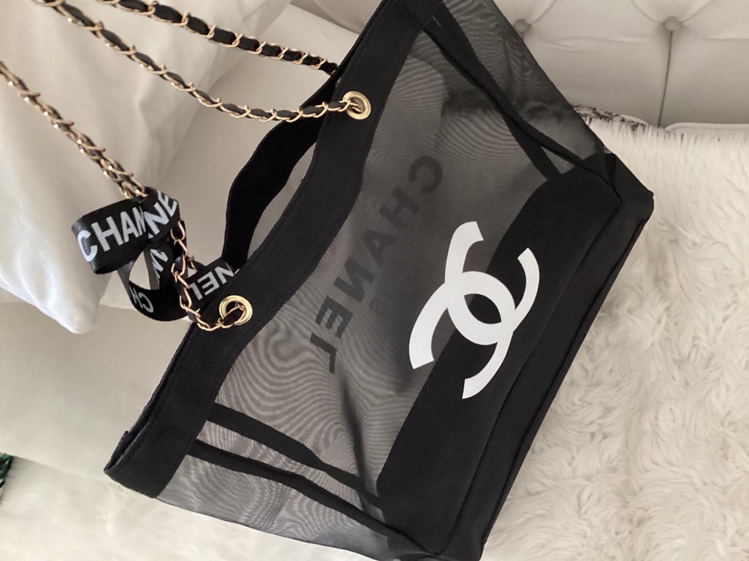 Chanel mesh tote online beach bag