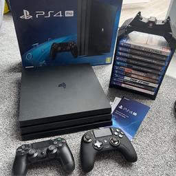 PS4 Pro, like new. Not a single fault. Hardly played. 1tb console boxed with 2 x controllers, 10 x games and all required cables to play. Comes with everything pictures. Immaculate.
