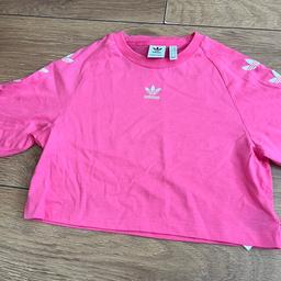 Pink adidas crop t shirt size 6 , cash on collection only