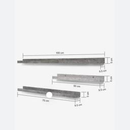 Set of 3 Concrete Effect Picture Ledge Shelves
Create the perfect gallery wall with our mixed pack of concrete effect shelves. Fixings not included. Large: H5 x W100 x D9.5cm, Medium: H5 x W75 x D9.5cm